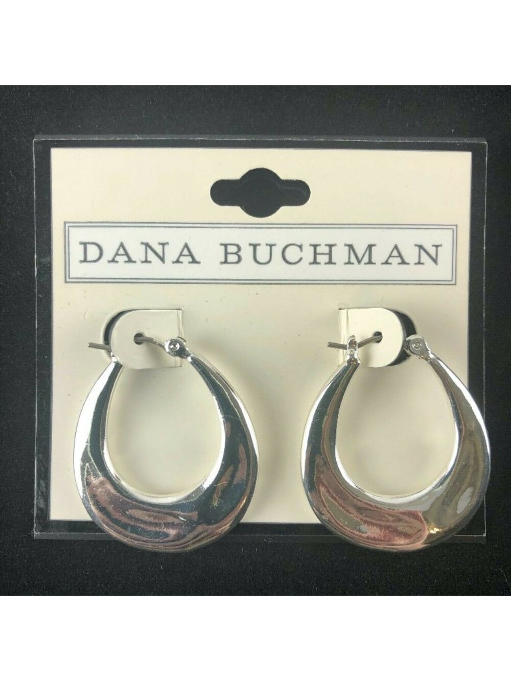 Dana Buchman Earrings 1" Silver-tone Hoops
